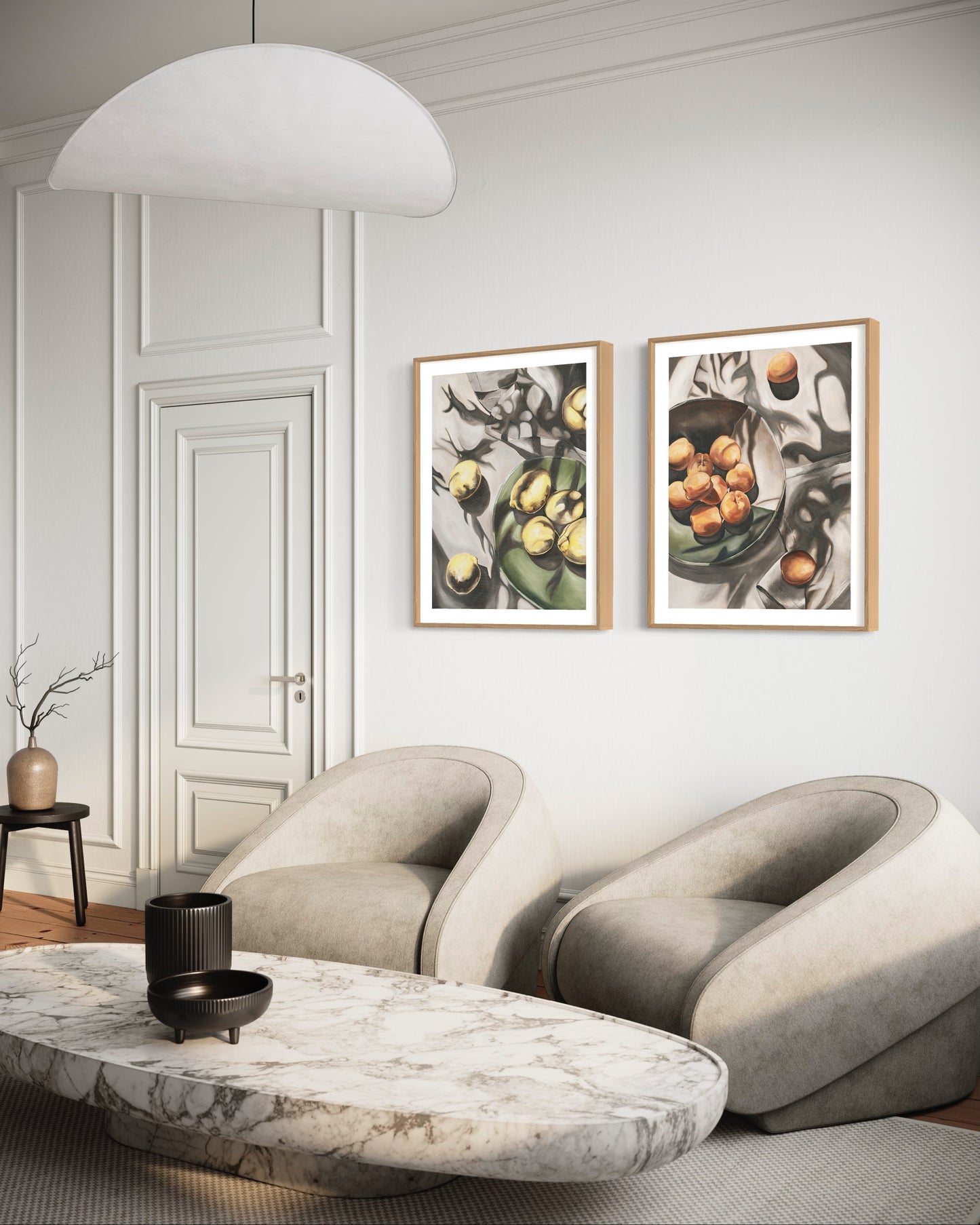 'Soft Peach Shadow' Art Print