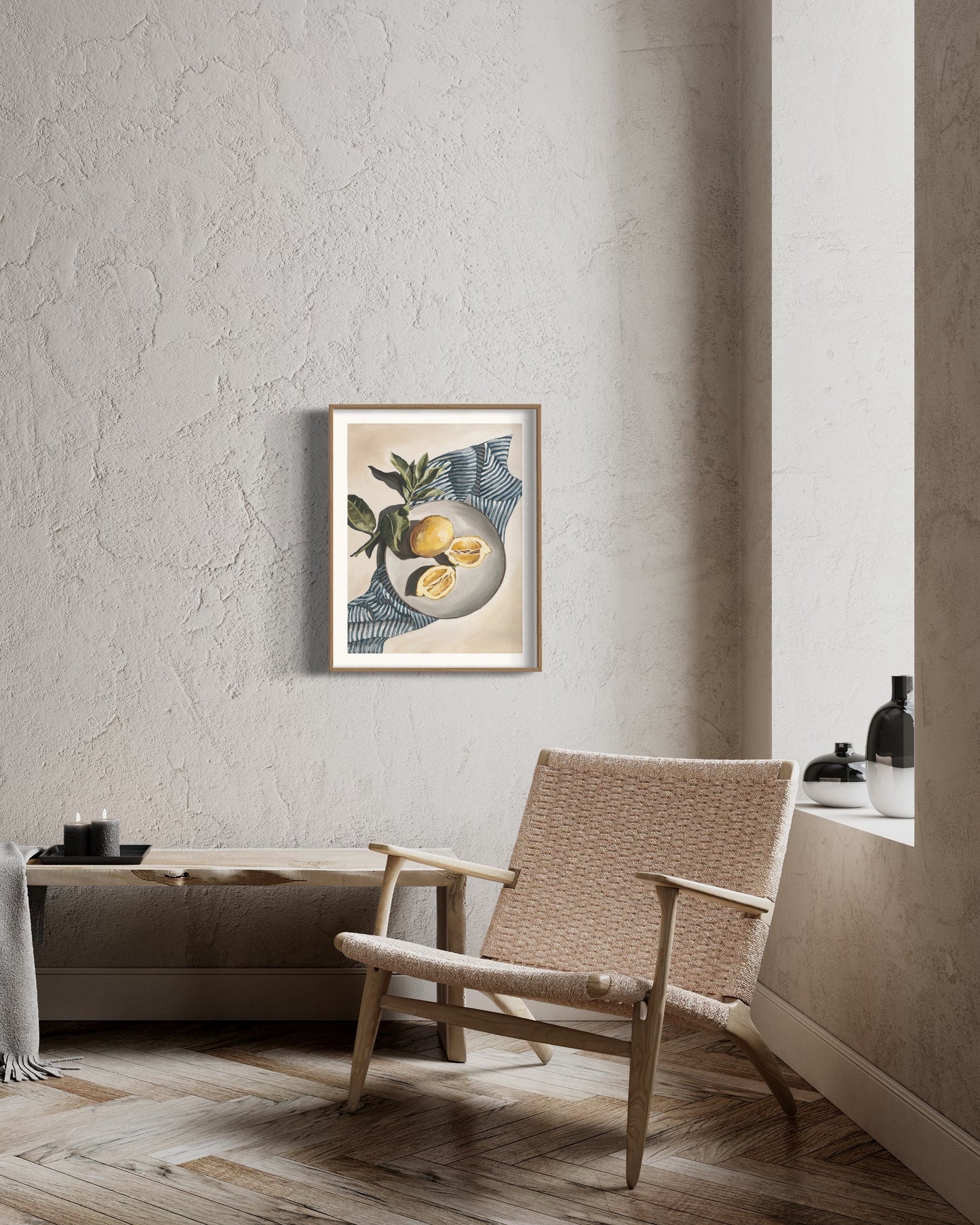 'Eureka Lemons on Stripe' Art Print