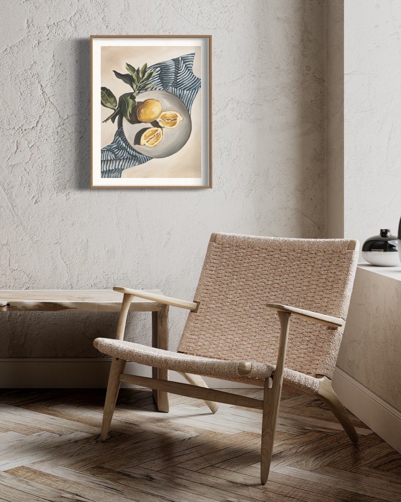 'Eureka Lemons on Stripe' Art Print