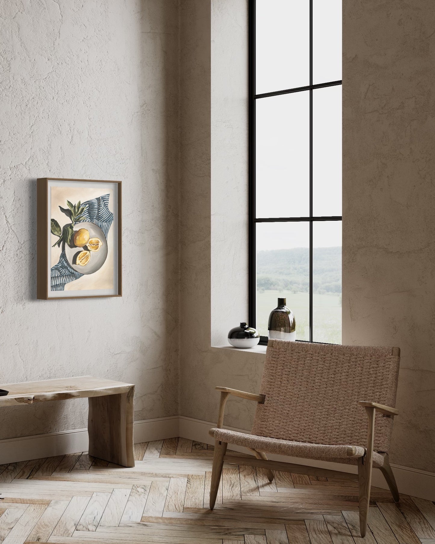 'Eureka Lemons on Stripe' Original Painting