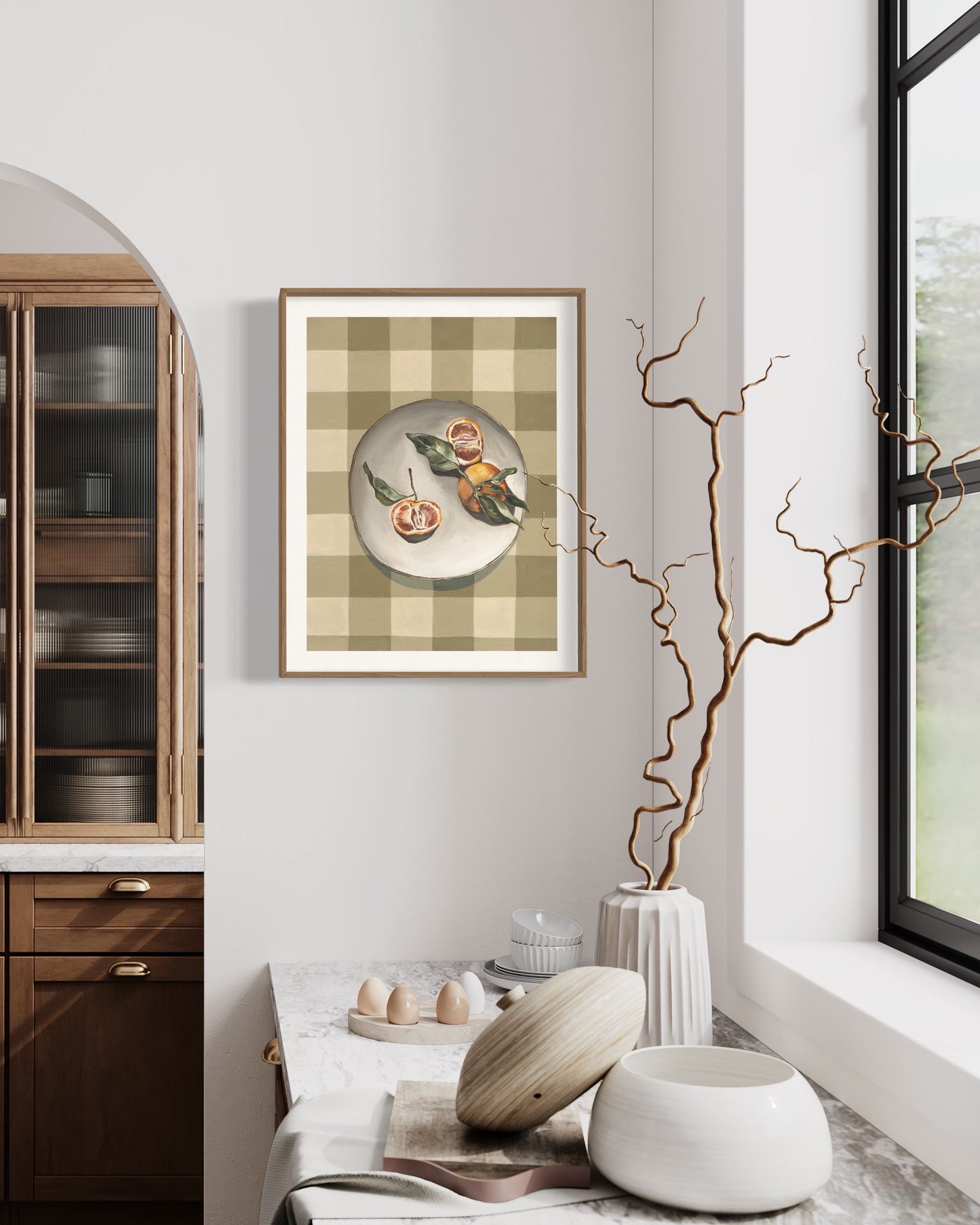 'Tarocco Oranges on Gingham' Original Painting