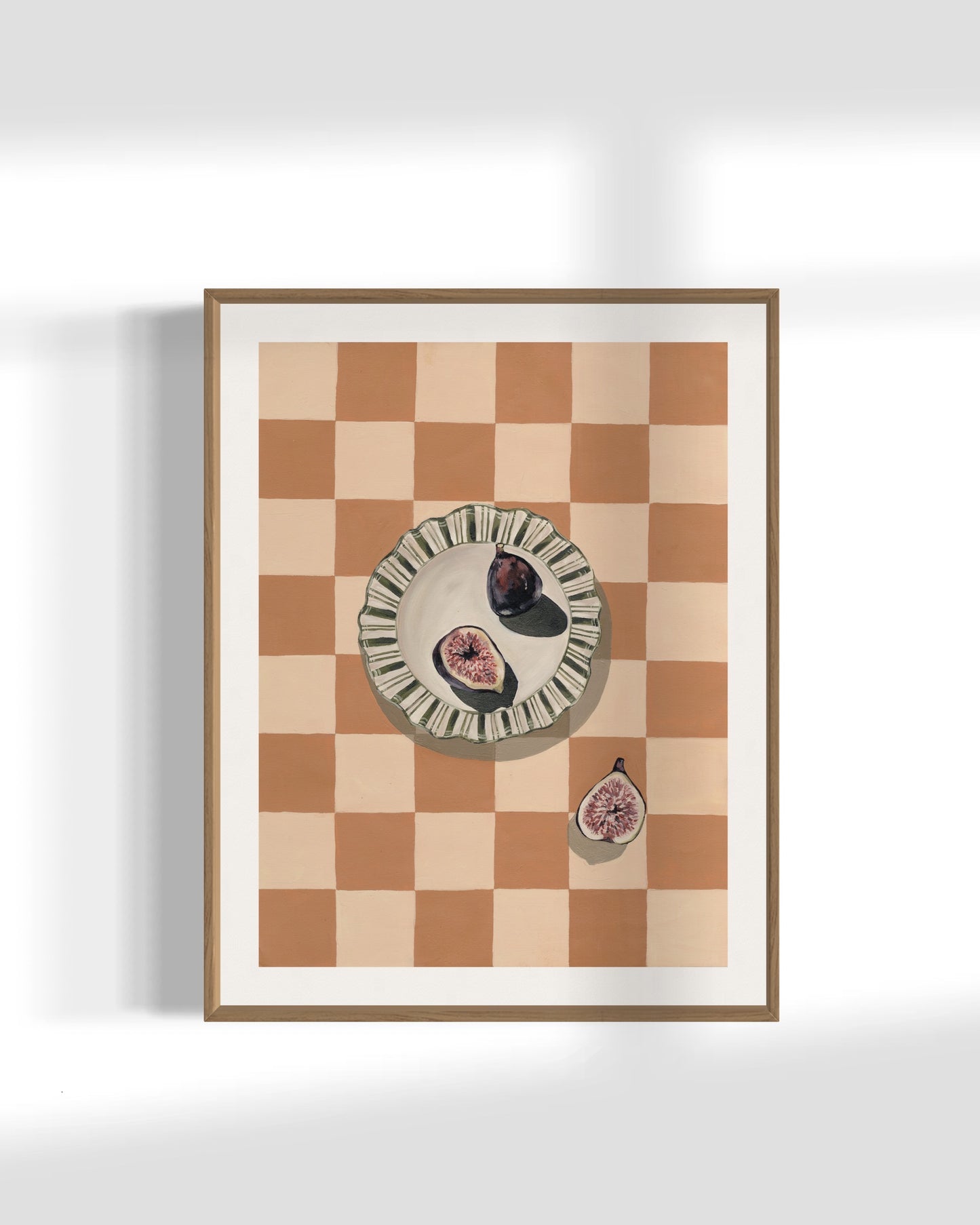 'Parisian Figs On Orange Check' Original Painting